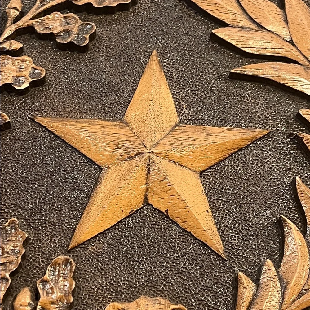 The State of Texas Wood Plaque Wall Hanging Decor Round 12”